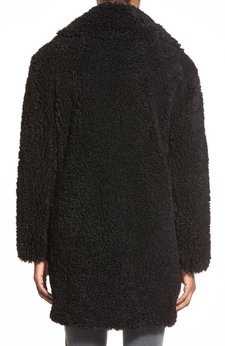 Kensie 'Teddy Bear' Notch Collar Reversible Faux Fur Coat, Alternate, color,