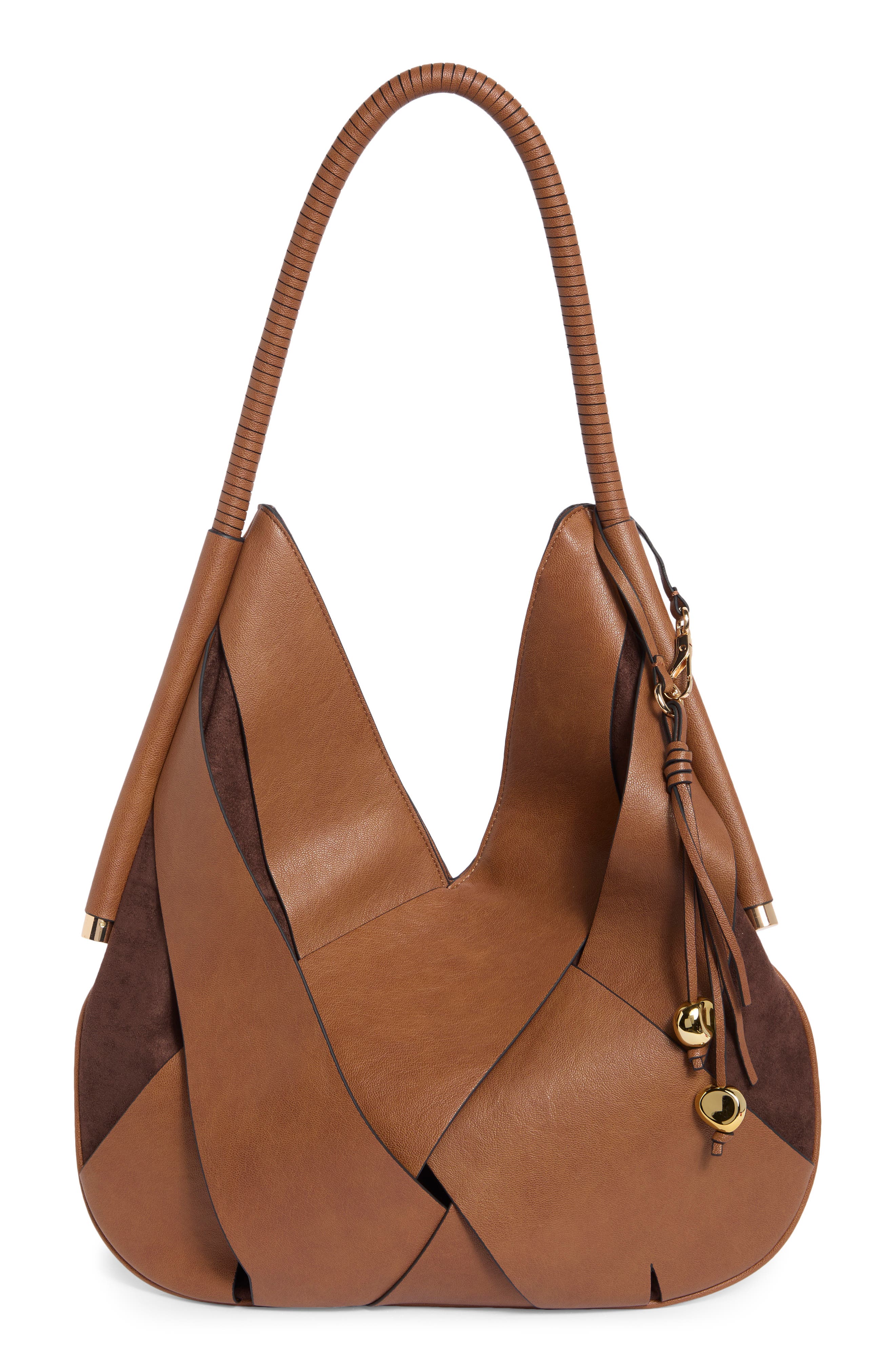 Carlyn Faux Leather Shoulder Bag, Main, color, COGNAC