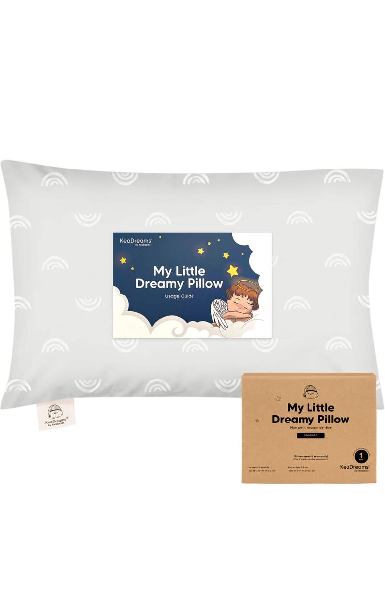 KeaBabies 1pk Toddler Pillow, Main, color, Gray Rainbow