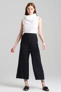 Natori LIGHT WEIGHT LINEN Cropped Wide Leg Pants
