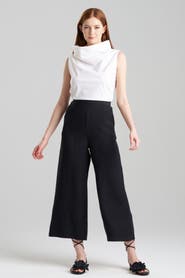 Natori LIGHT WEIGHT LINEN Cropped Wide Leg Pants