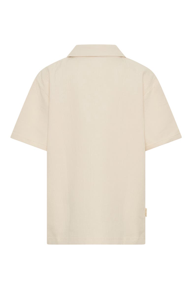 Kids' Waffle Stitch Camp Shirt, Alternate, color, CREAM