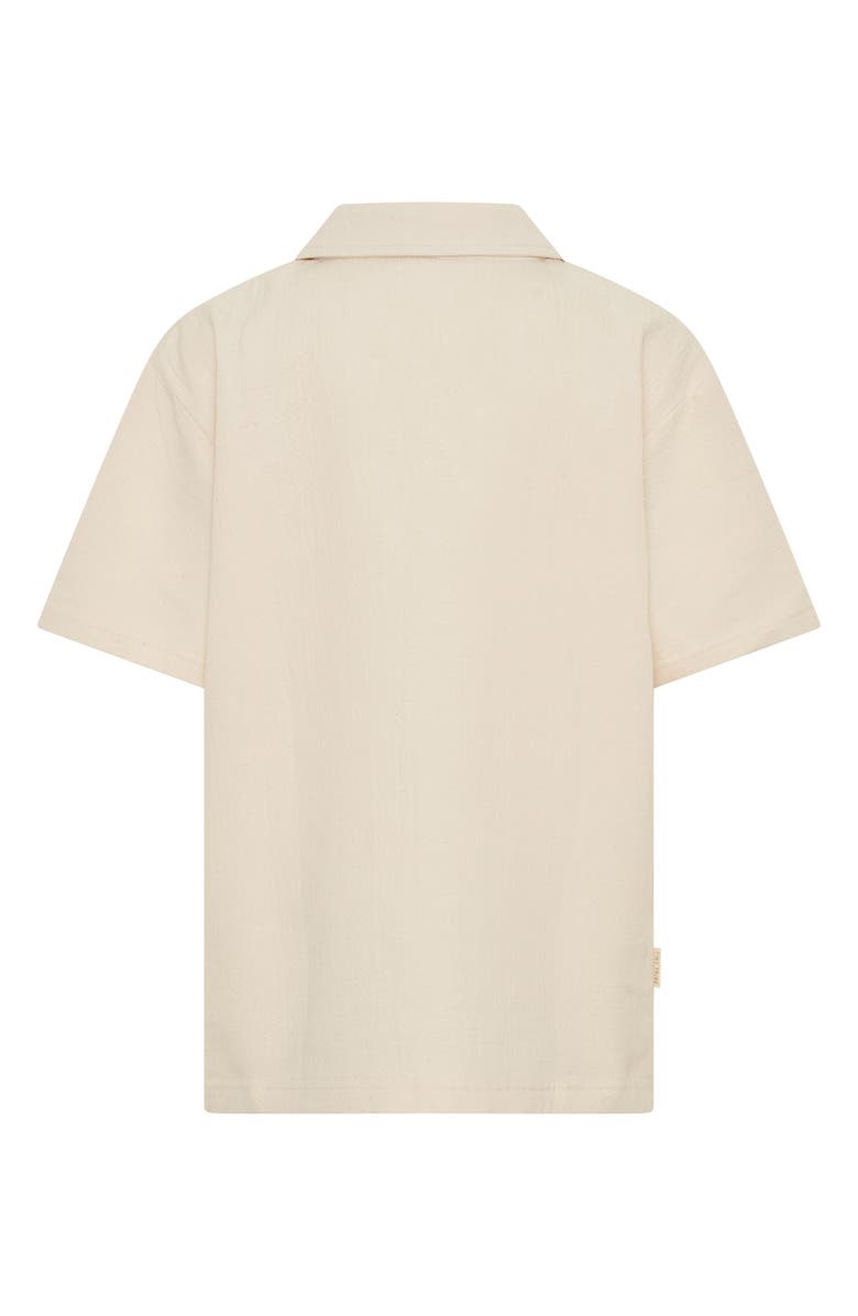 TINY TRIBE Kids' Waffle Stitch Camp Shirt, Alternate, color, Cream