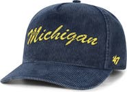 '47 Men's '47 Navy Michigan Wolverines Reclaim Snow Wash Corduroy Hitch Adjustable Hat