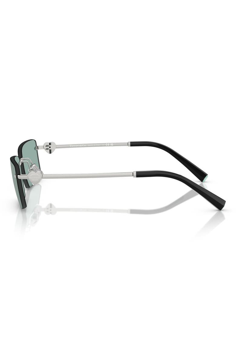 Tiffany & Co. 60mm Rectangular Sunglasses, Alternate, color, Silver Mirror