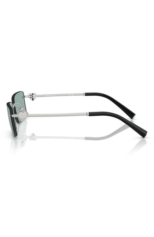 Tiffany & Co . 60mm Rectangular Sunglasses In Silver Mirror