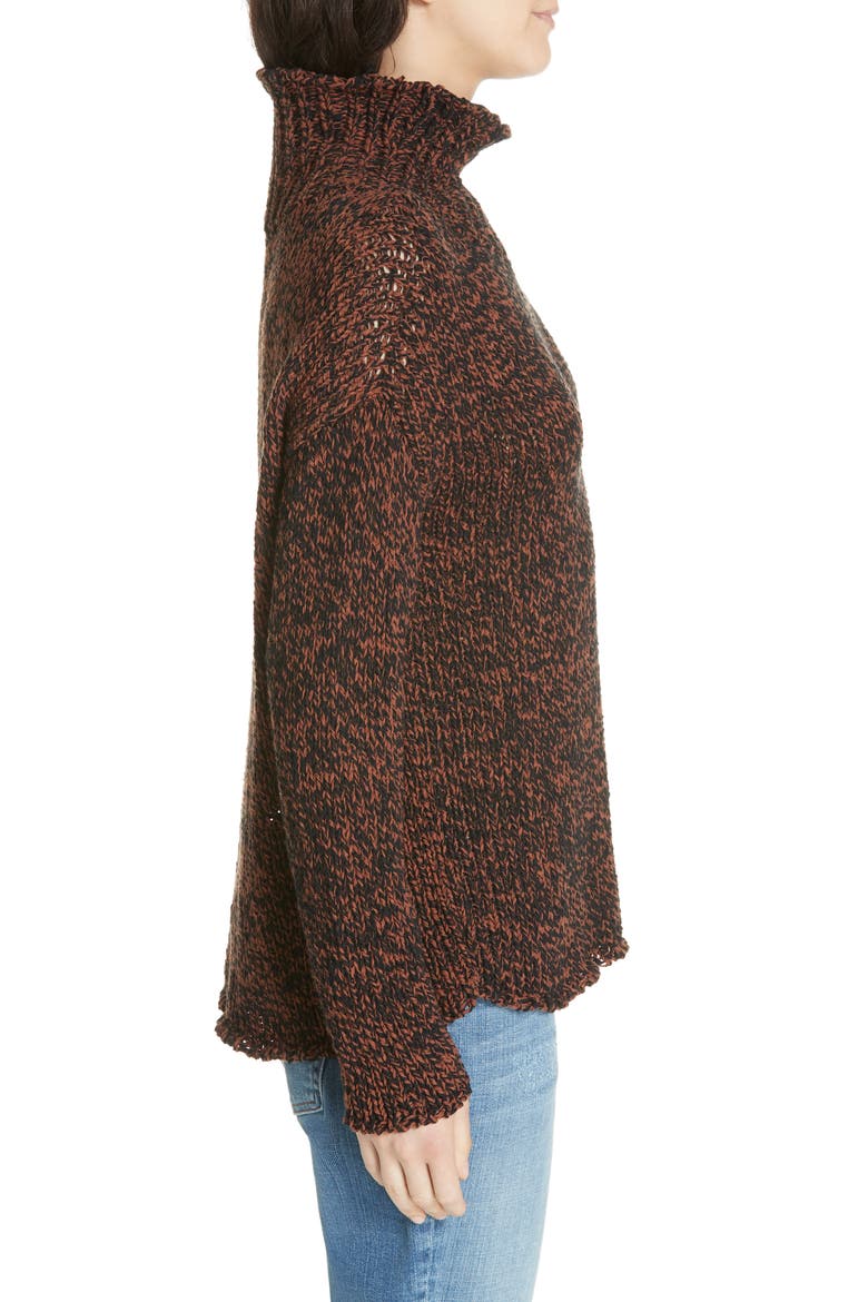 Marled Organic Cotton Blend Sweater, Alternate, color, NUTMEG