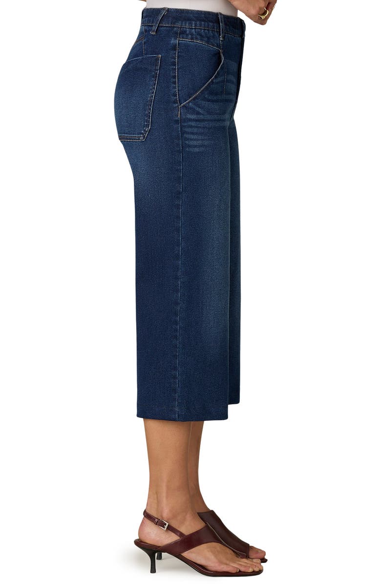 Wit & Wisdom Wyatt Skyrise V-Pocket Wide Leg Denim Culottes, Alternate, color, Indigo