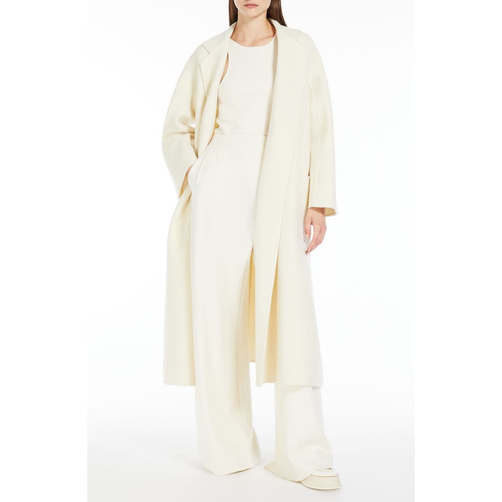 Max Mara Ludmilla Double Face Cashmere Coat In White