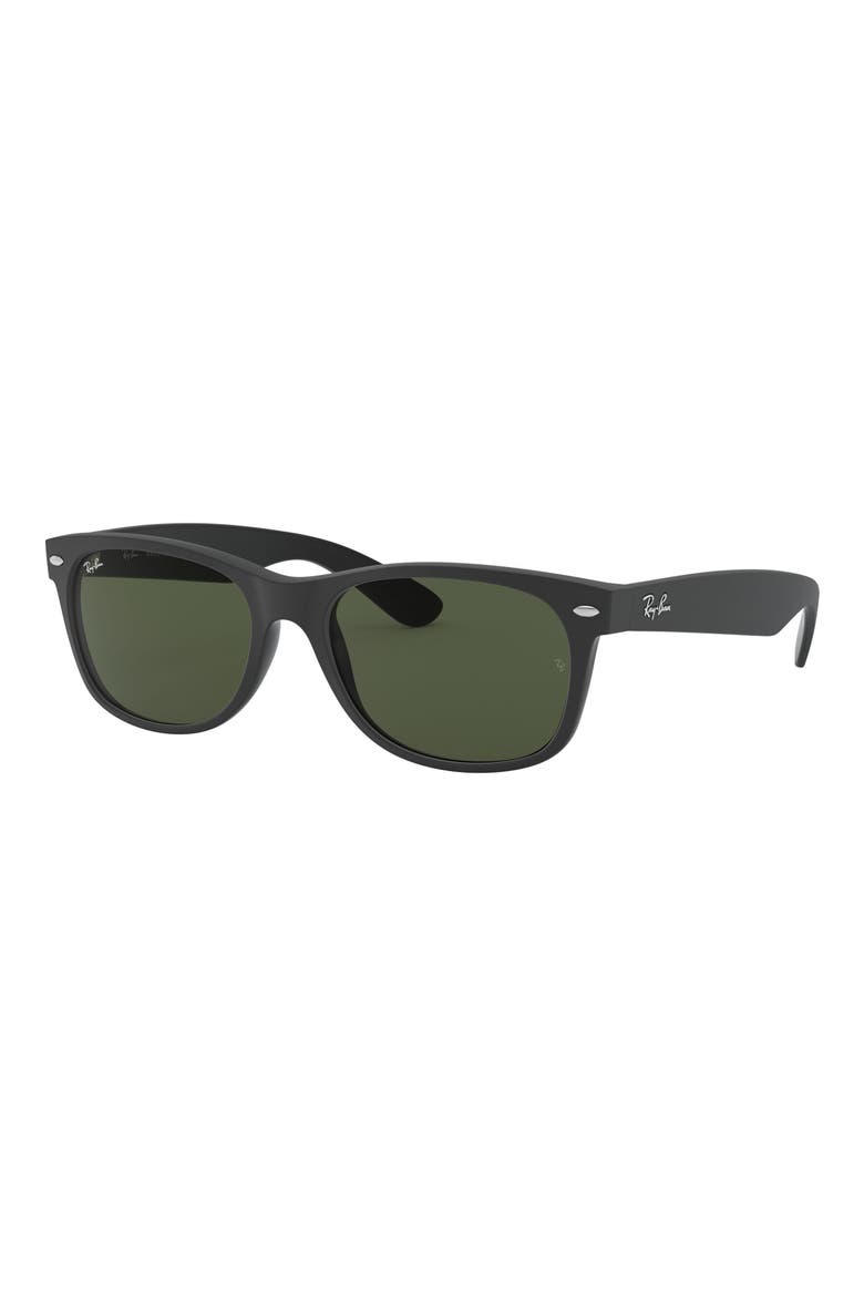 New Wayfarer 55mm Rectangular Sunglasses, Alternate, color, RUBBER BLACK