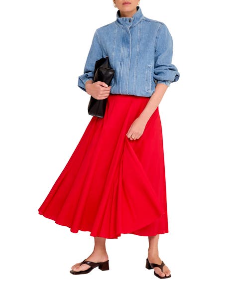 Cotton Full Midi Skirt