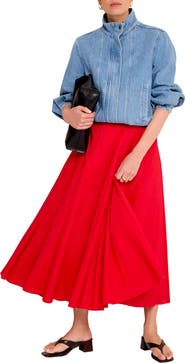 MINT VELVET Cotton Full Midi Skirt