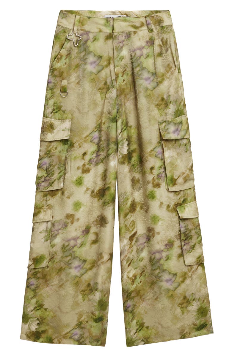 Desigual Abstract Floral Cargo Pants, Alternate, color, Light Green