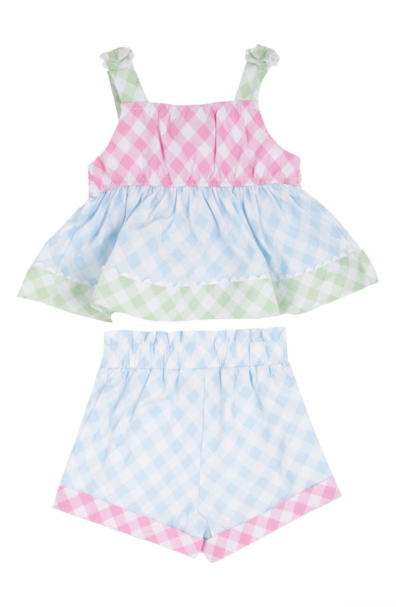 Rare Editions Spring Gingham Tank & Shorts Set, Alternate, color, Light Pink