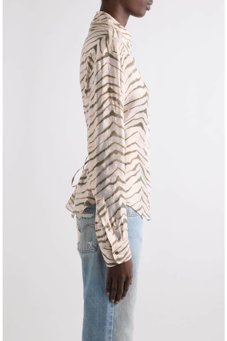 Folca Zebra Print Silk Blend Jacket, Alternate, color, BEIGE/ KHAKI