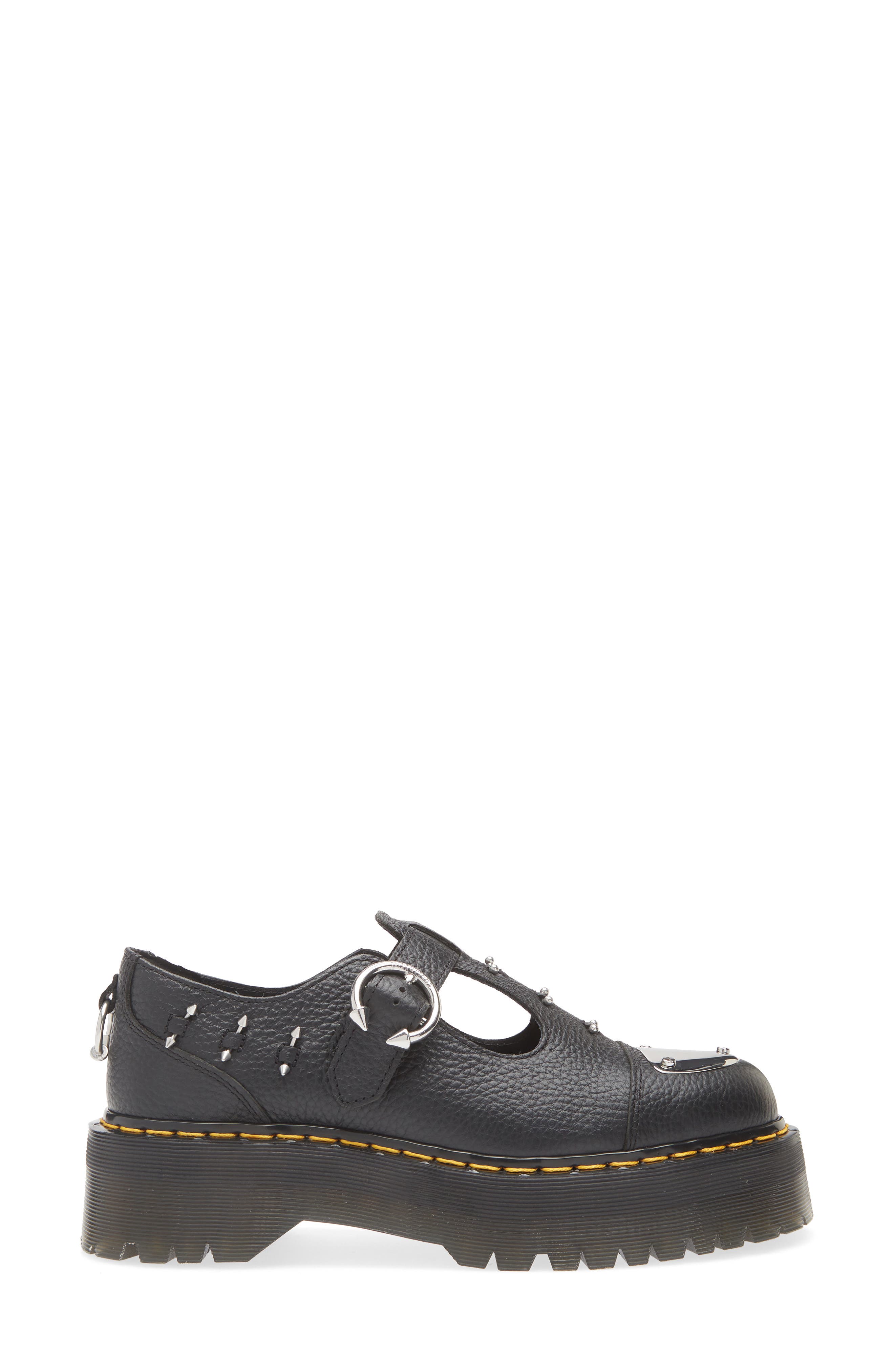 Dr. Martens Bethan T-Bar Platform Shoe, Alternate, color, Black