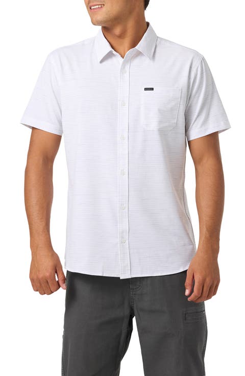 Standard Fit TRVLR Traverse Stripe Short Sleeve Performance Button-Up Shirt