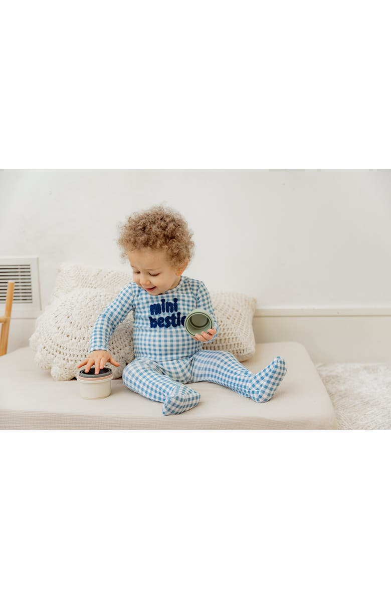 Mocha Checkered Mini Bestie Romper, Alternate, color, Pink/White