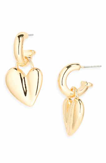 Sculpted Heart Drop Earrings