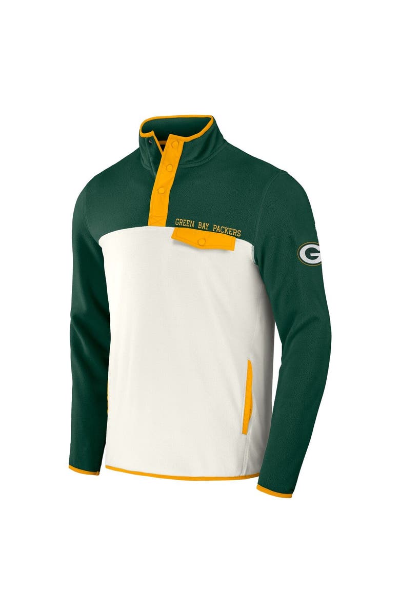 NFL X DARIUS RUCKER Men's NFL x Darius Rucker Collection by Fanatics Green/Cream Green Bay Packers Micro Fleece Quarter-Snap Jacket, Alternate, color, 