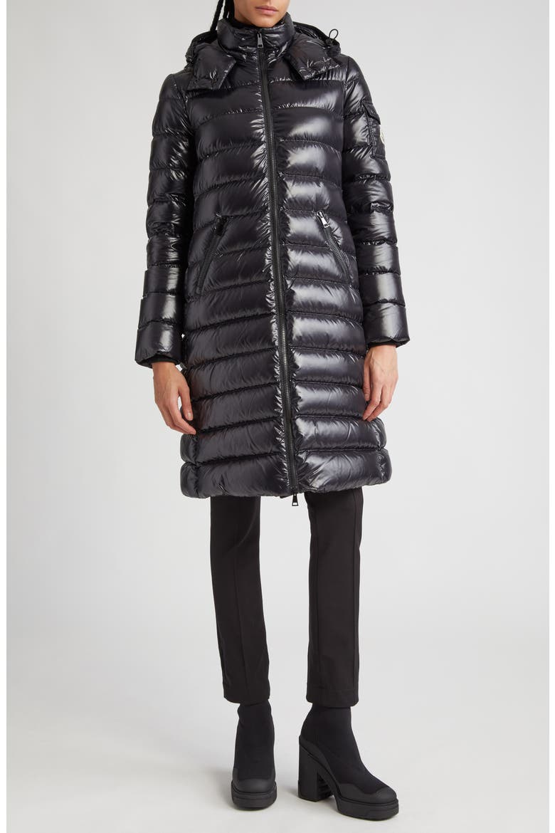 Moka Quilted Down Long Parka, Alternate, color, BLACK