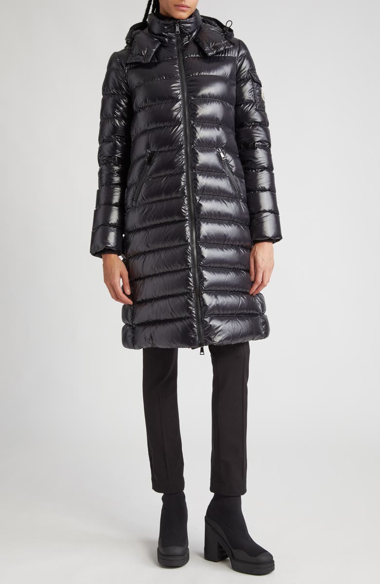 Moncler Moka Quilted Down Long Parka, Alternate, color, Black