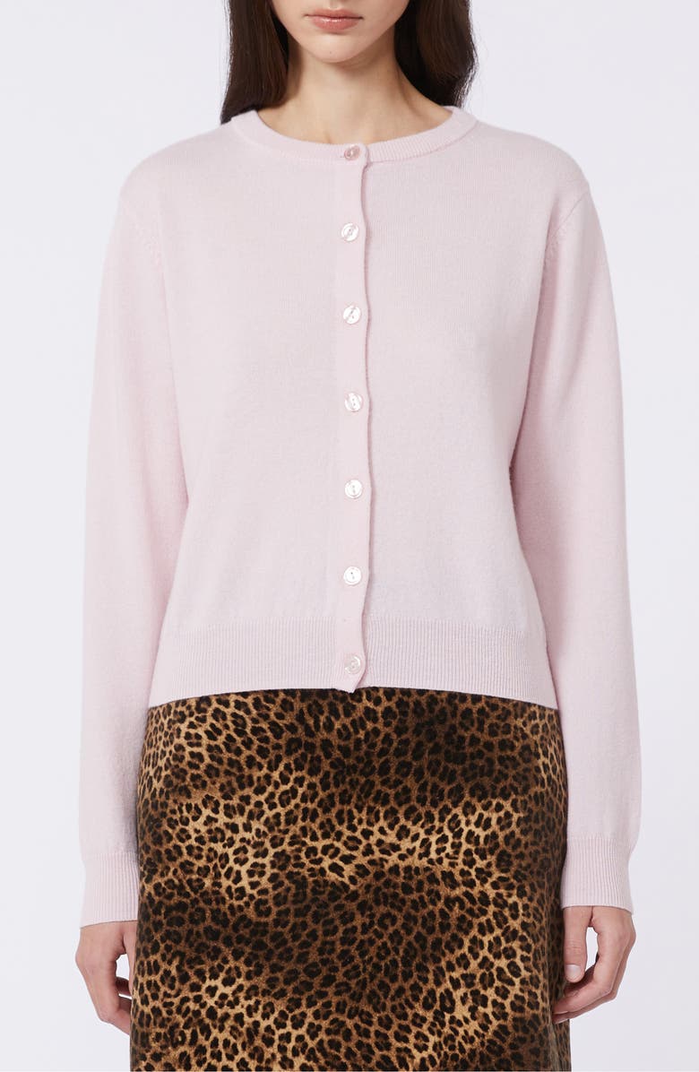 Weekend Max Mara Nebbie Wool & Cashmere Cardigan, Main, color, Pink