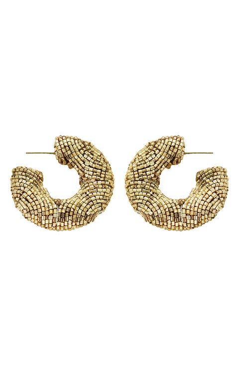 Beaded Hoop Earrings