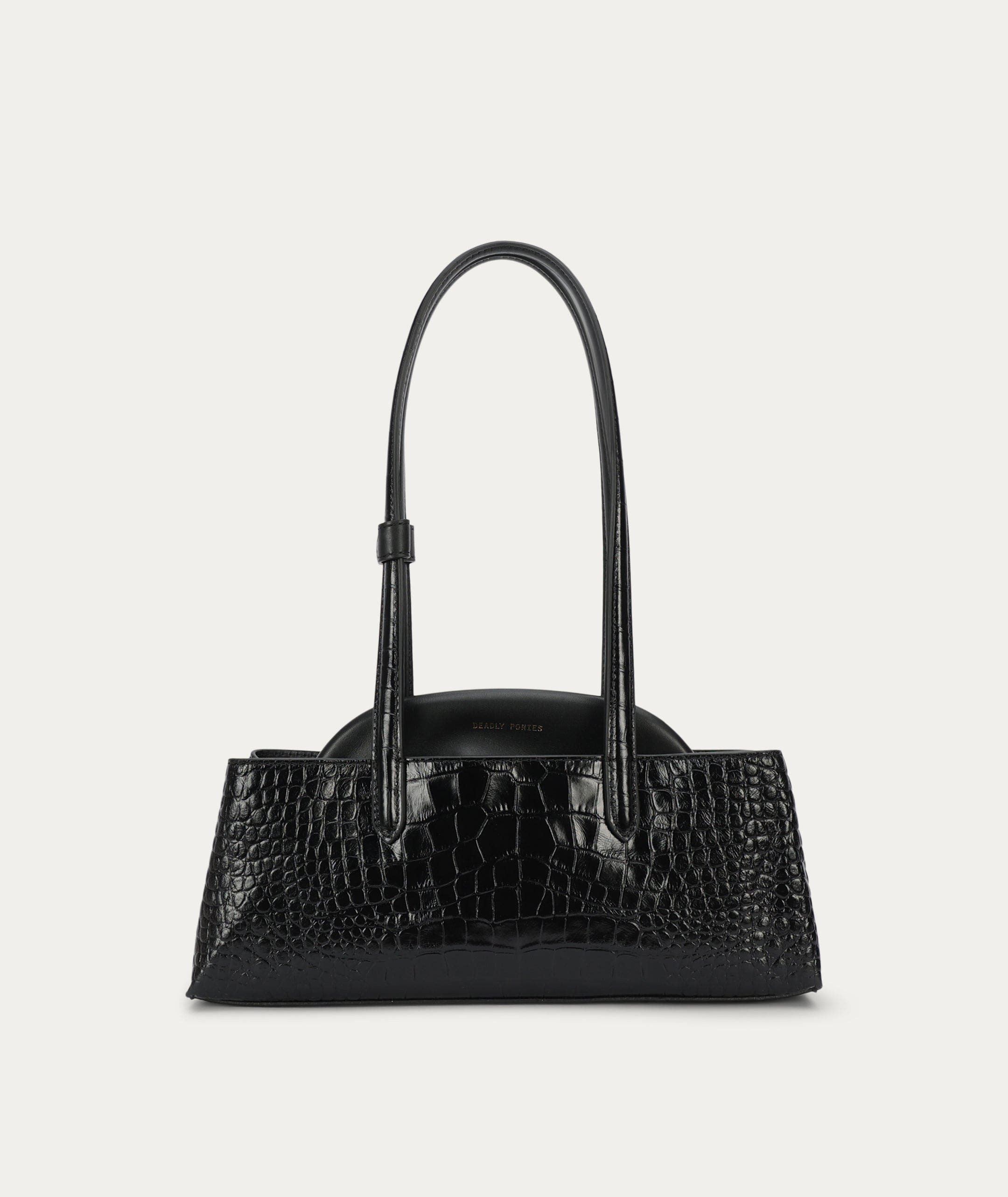 Mini Vault Tote, Main, color, Black Croc