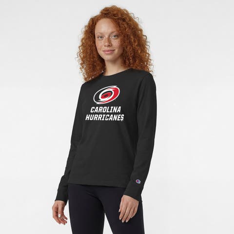 Women's Champion  Black Carolina Hurricanes Wordmark Lockup Long Sleeve T-Shirt