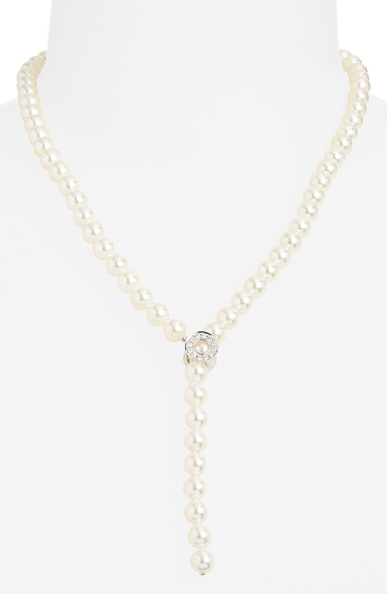 Mikimoto Akoya Cultured Pearl Lariat Necklace, Alternate, color, 18Kw