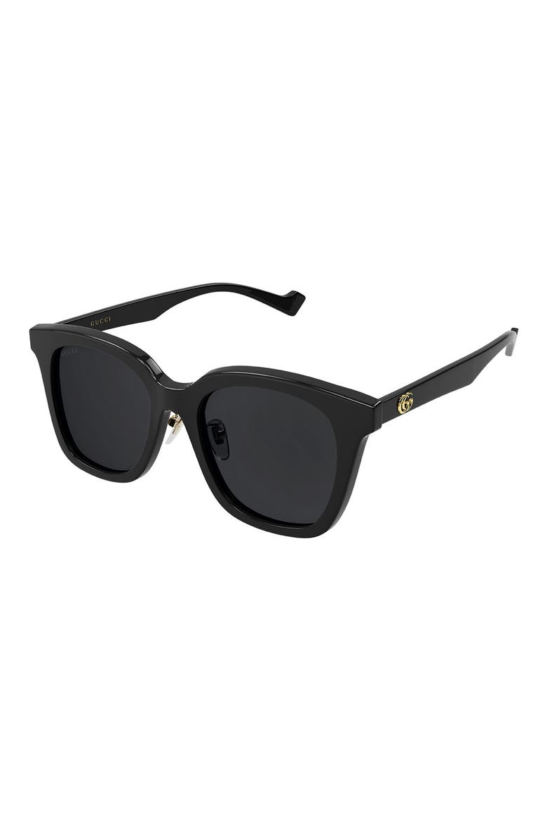 55mm Square Sunglasses, Main, color, BLACK