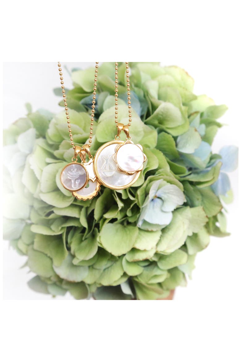Zodiac Mother-of-Pearl Pendant Necklace, Alternate, color, AQUARIUS