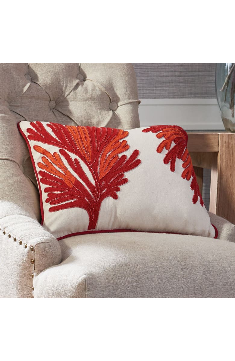 Napa Home & Garden Coral Lumbar Throw Pillow, Alternate, color, Orange