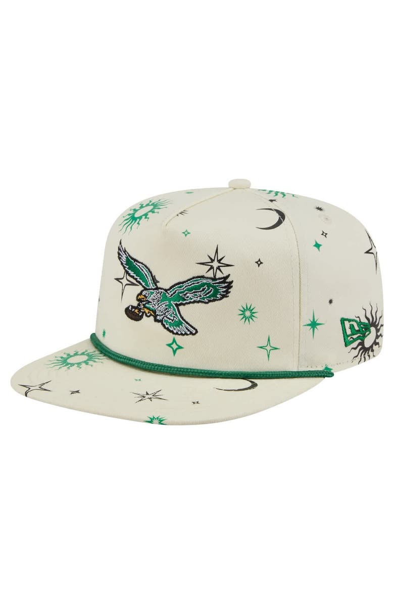 New Era Men's New Era Cream Philadelphia Eagles Celestial Golfer Adjustable Hat, Main, color, 