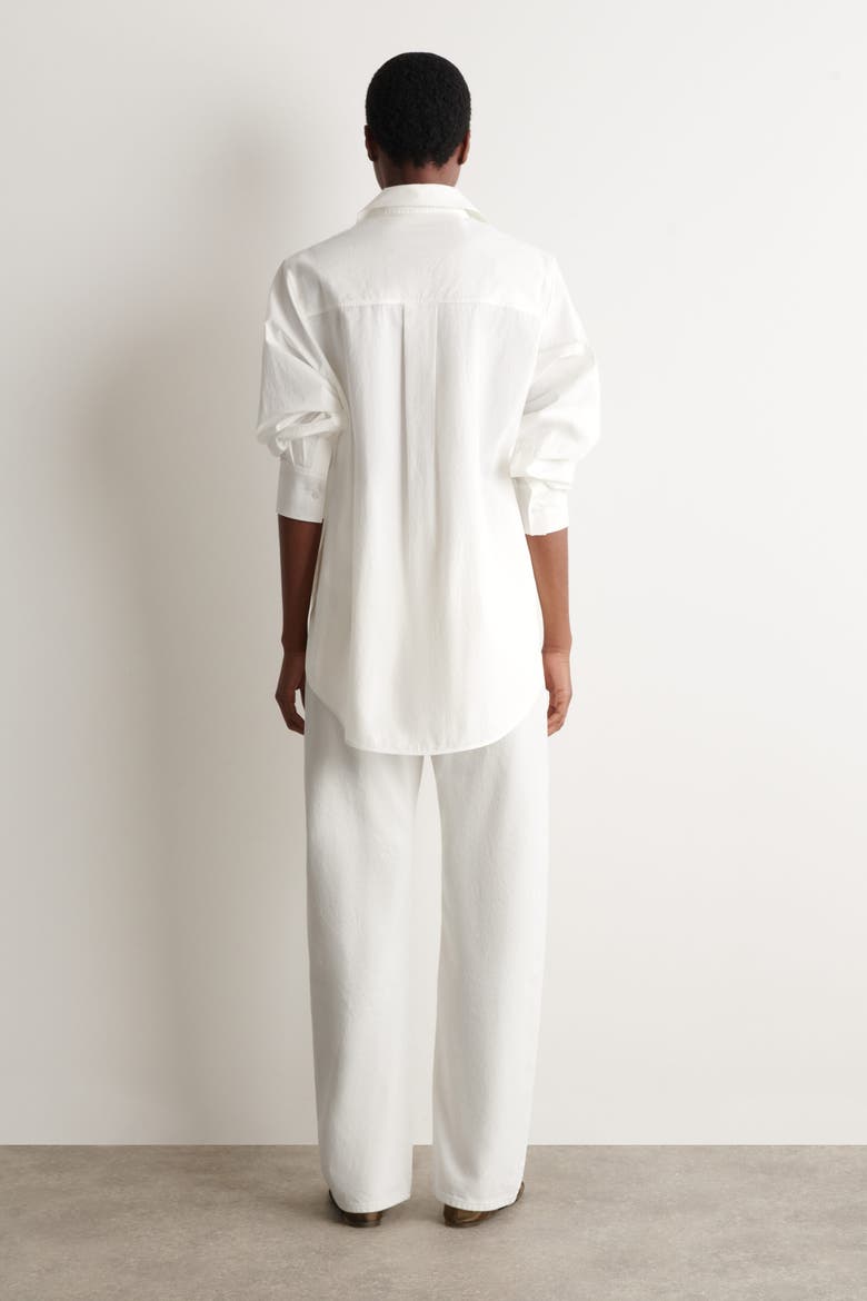 Tailored Pima Cotton Shirt, Alternate, color, NATURAL WHITE