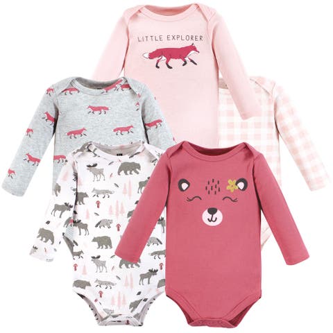 Essential Long-Sleeve Cotton Bodysuit Set (5-Piece)