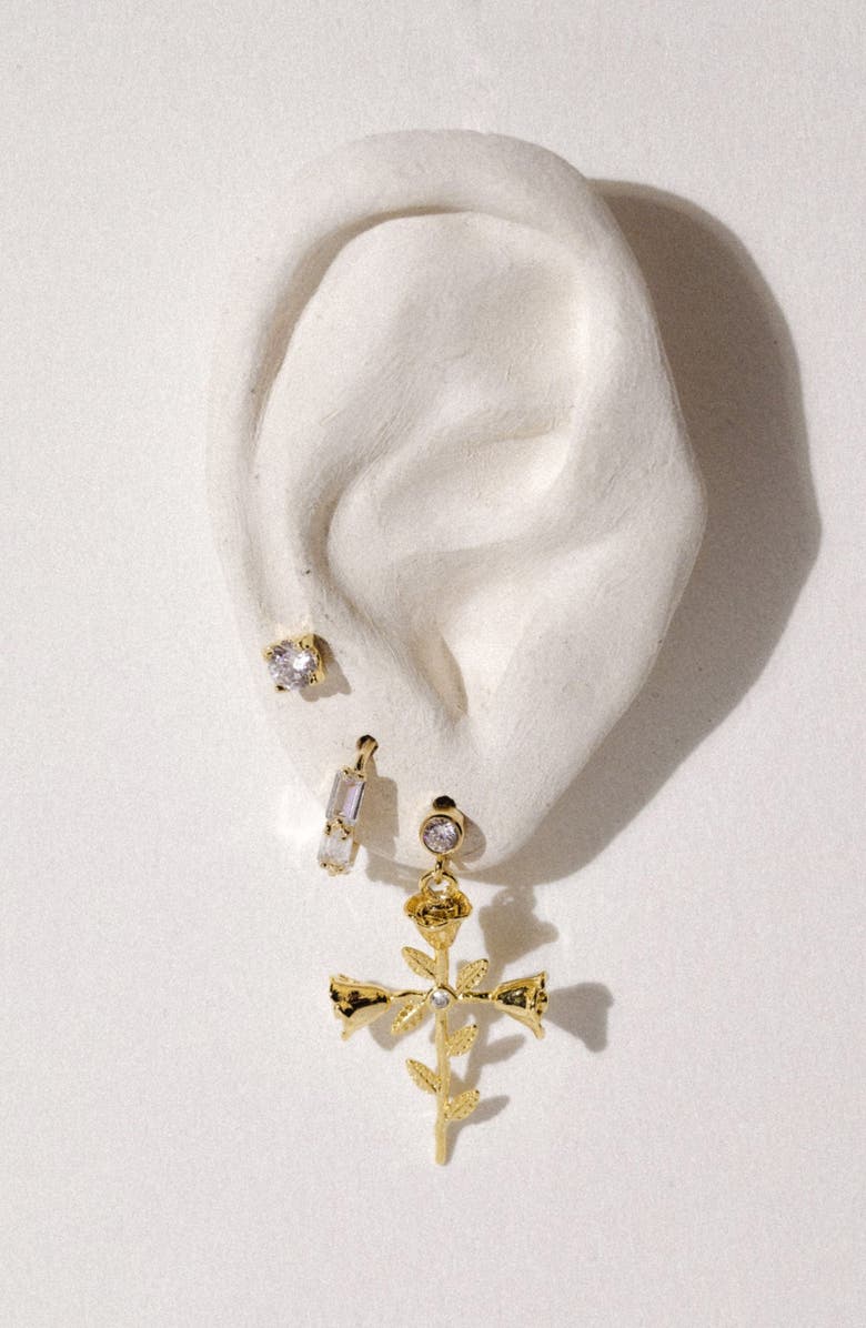 Child of Wild Mini Rosa Sacra Earrings, Alternate, color, Gold