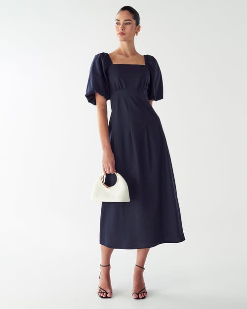Willa Meena Midi Dress In Blue