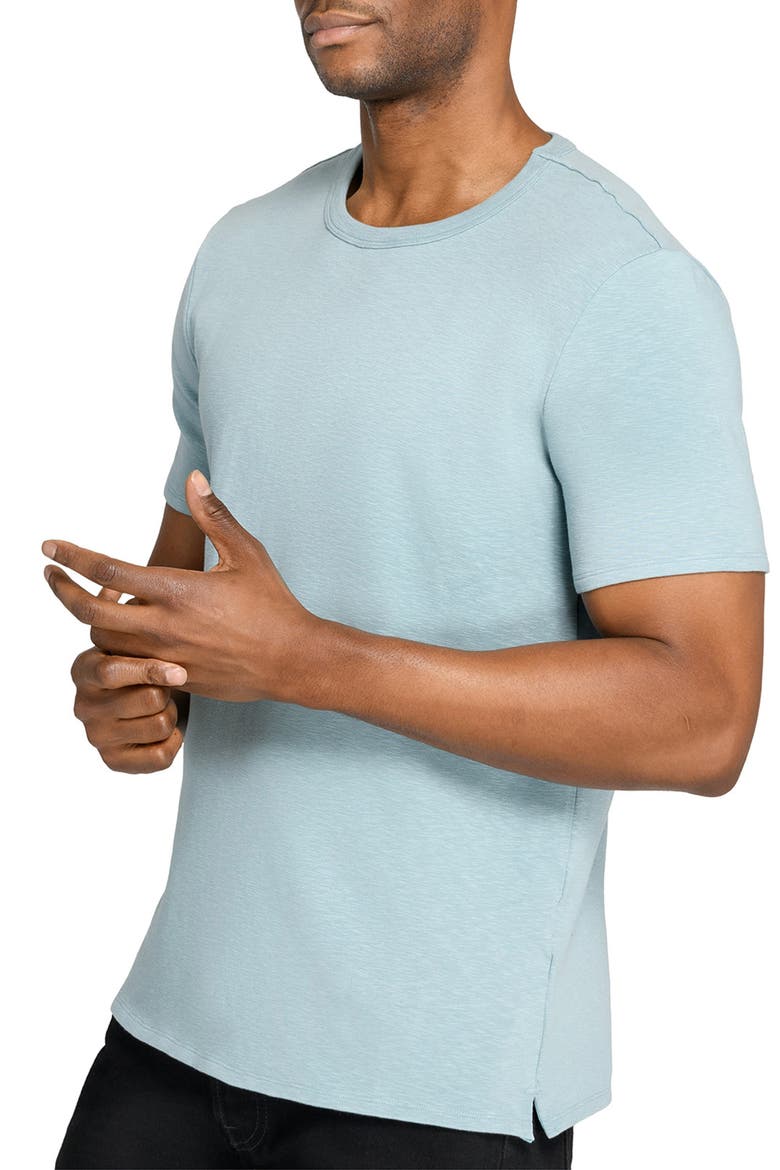 Asher Black Slub Stretch Cotton & Modal T-Shirt, Alternate, color, BLUE