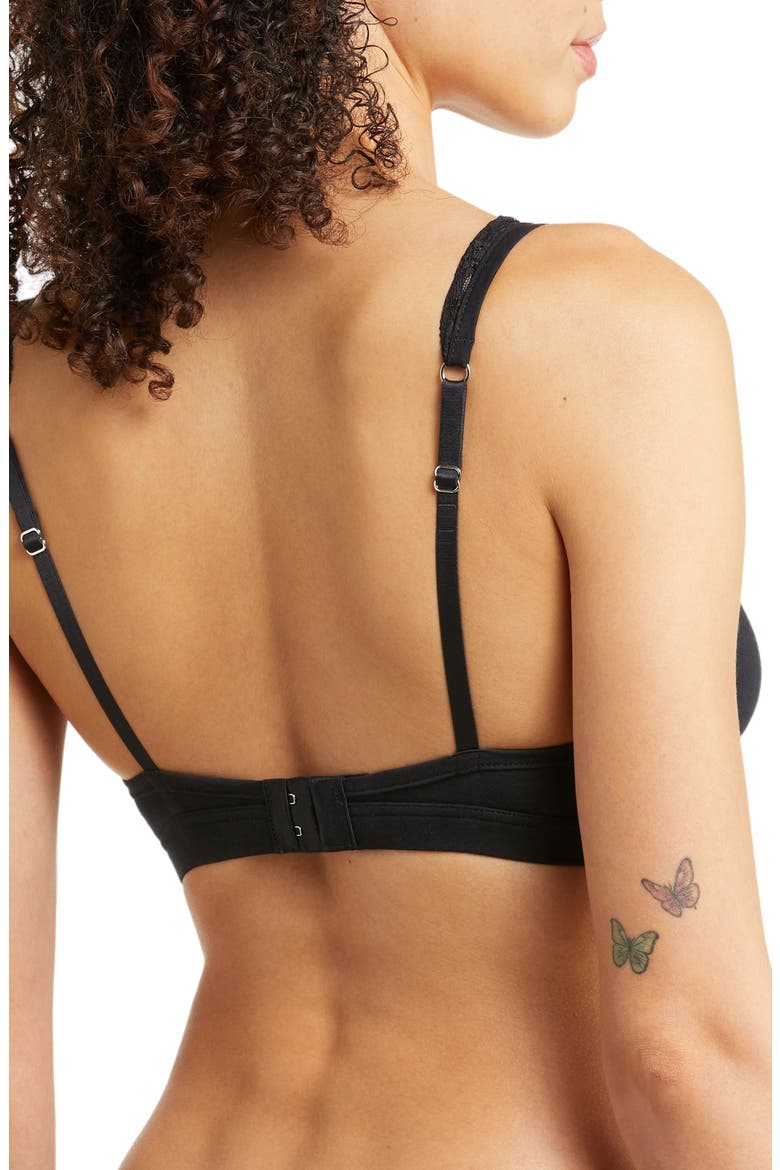Lace Trim Bralette, Alternate, color, BLACK