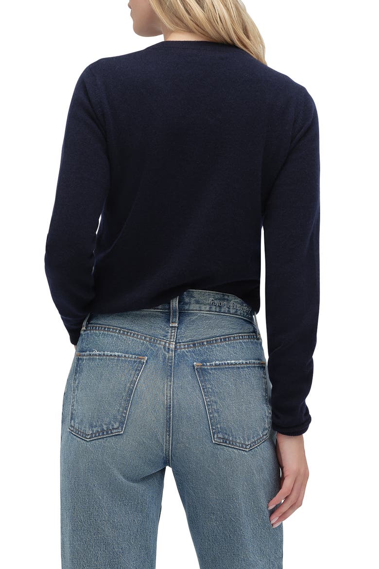 The Ryann V-Neck Cashmere Sweater, Alternate, color, NAVY