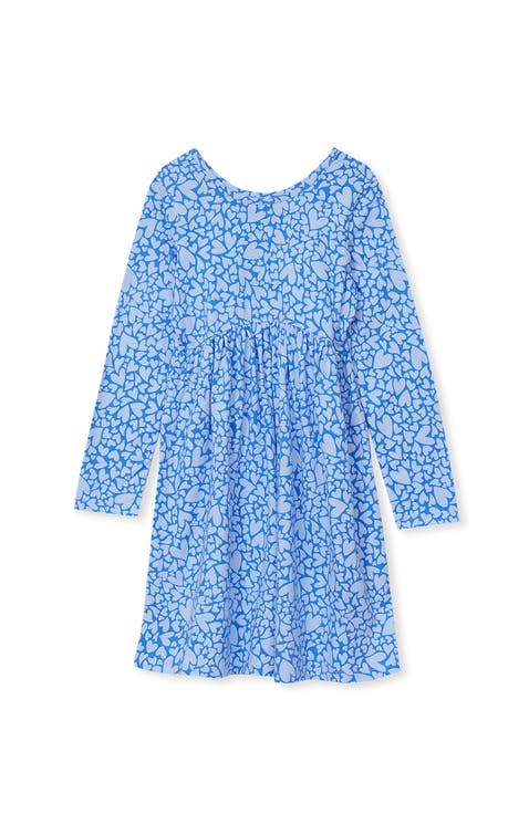 Girls Plus Long Sleeve Gathered Waist Jersey Dress