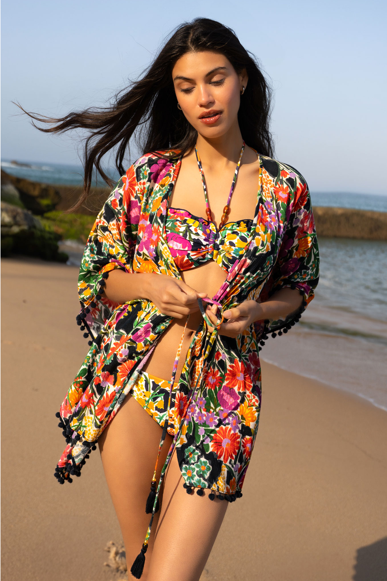 Audrey Short Drawstring Caftan Cover-Up, Alternate, color, Gardenia