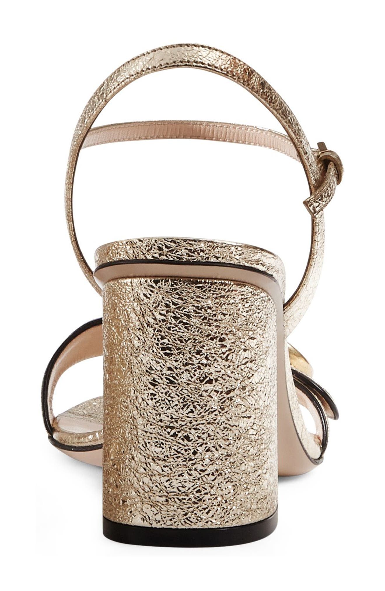 GG Metallic Sandal, Alternate, color, METALLIC GOLD