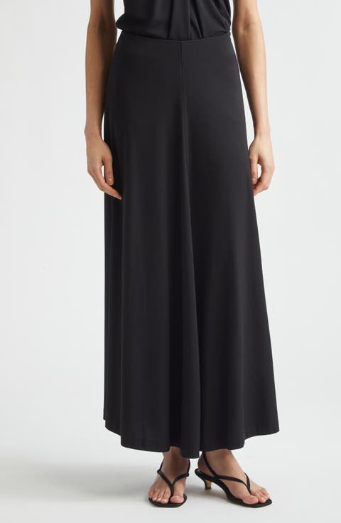 Flared Jersey Maxi Skirt