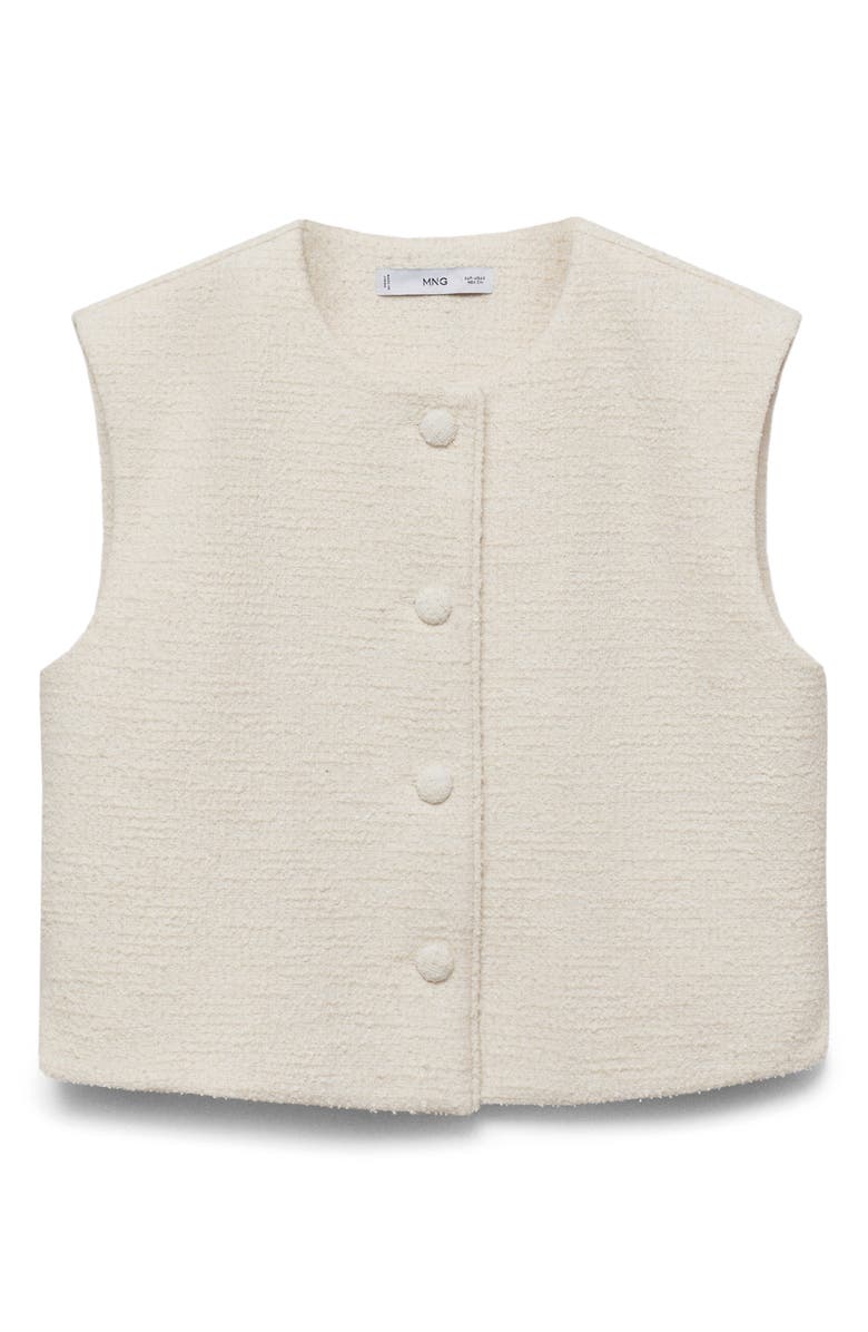 MANGO Tweed Vest, Alternate, color, Ecru