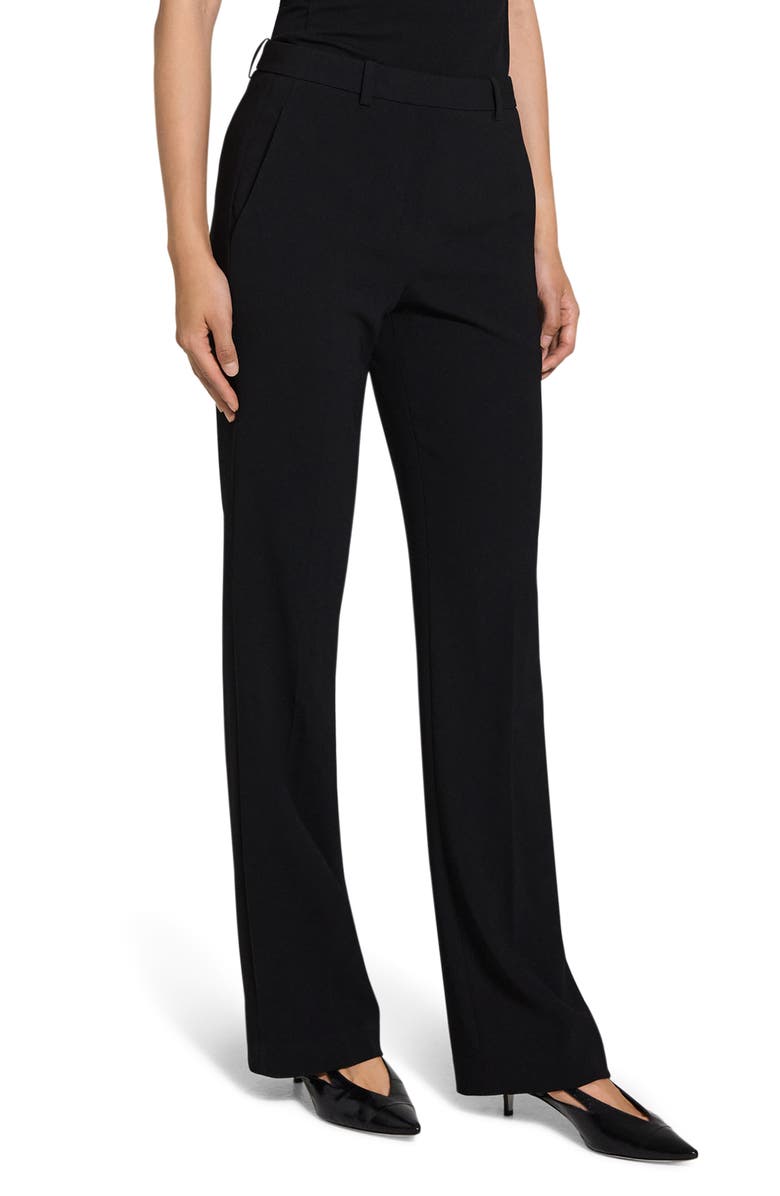 Theory Slim Fit Flare Trousers, Alternate, color, Black