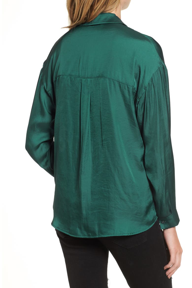 Satin Henley, Alternate, color, JUNE BUG