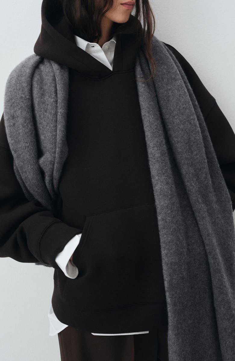 MANGO Selection Cashmere Scarf, Main, color, Medium Heather Grey